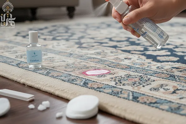alt پاک کردن لاک از روی فرش با شیشه شوی